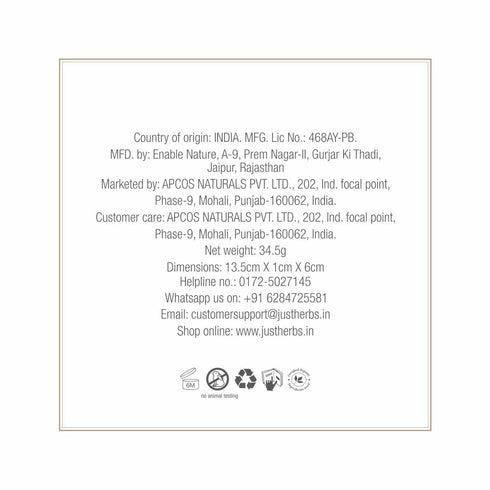 Just Herbs Handmade Wide-Tooth Neem Comb 35g