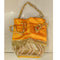 Yellow With Gold Designer Embroider Satin Silk Potli Purse