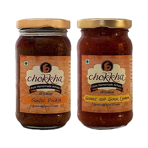 Chokkha Mango Garlic and Sweet and Sour Lemon Pickle