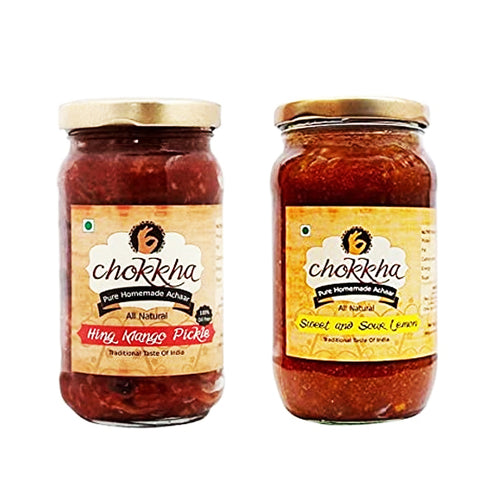 Chokkha Hing Mango and Sweet and Sour Lemon Pickle
