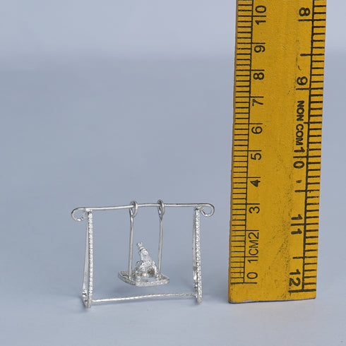 Pure Silver Jhula Set With Krishna Idol 9.27g