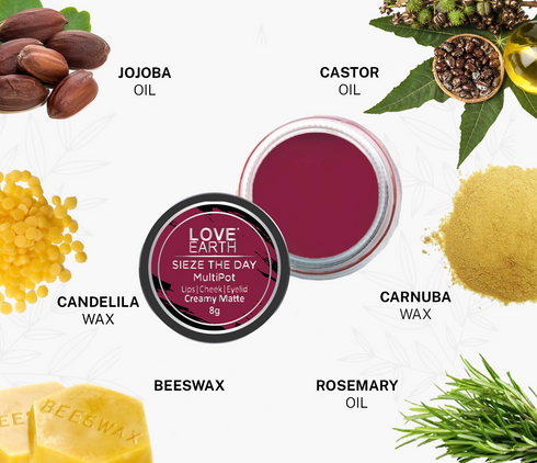 Love Earth Lip Tint and Cheek Tint Multipot Combo |Mauvish Pink and Raspberry Pink