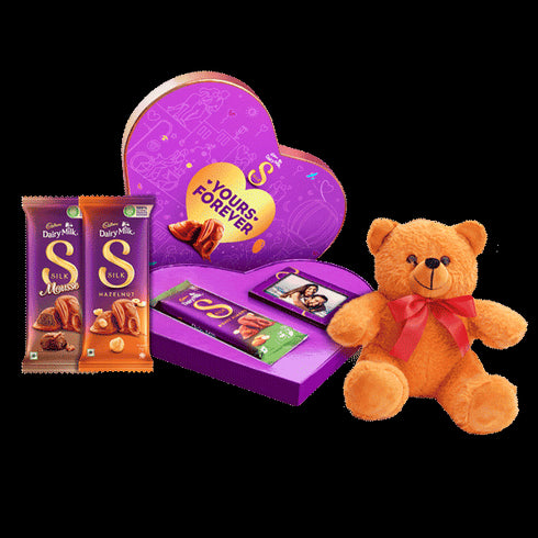 Cadbury Valentines Personalised Heart Gift Box with Teddy