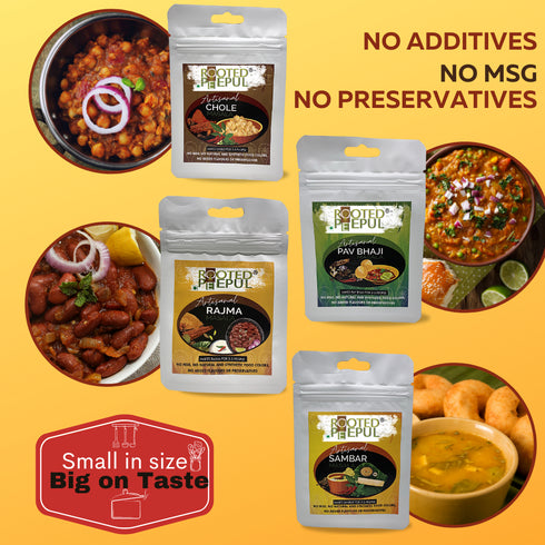 Rooted Peepul Gift Box Smoked Tandoori Chai Masala | Spiced Turmeric Latte & Kashmiri Kahwa Tea