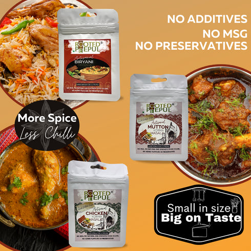 Rooted Peepul Chai Poha Combo Indori Poha Masala & Artisanal Chai Masala