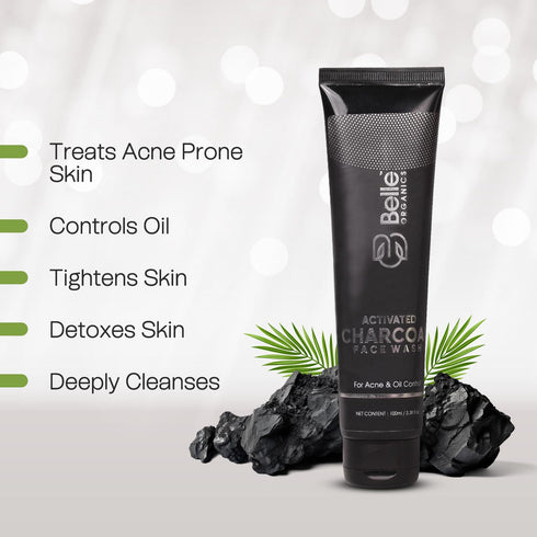 Belle Organics Activated Charcoal Face Wash for Men