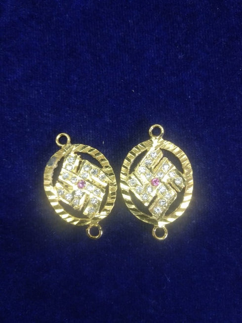 Gold Coated Silver Basikam with Swasthik Shape