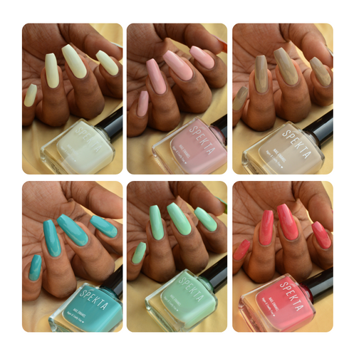 Spekta Set Of 6 Gel Shine Nail Polishs Pastel Vegan