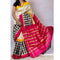 Ikkat Designer Checked Cream Color Saree