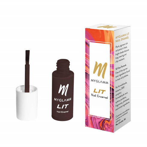 Myglamm LIT Nail Enamel | Oh Fudge | Oxblood Shade 7 ml