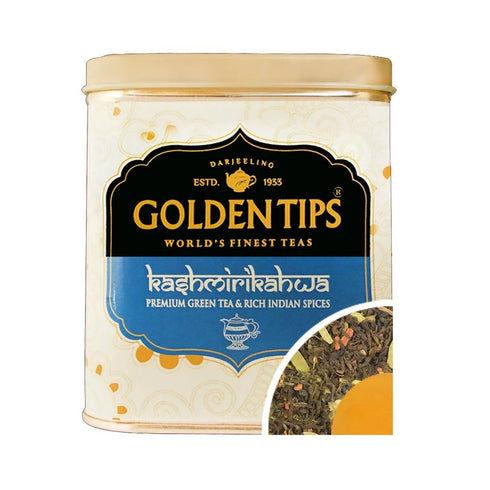 Golden Tips Kashmiri Kahwa Green Tea Tin Can