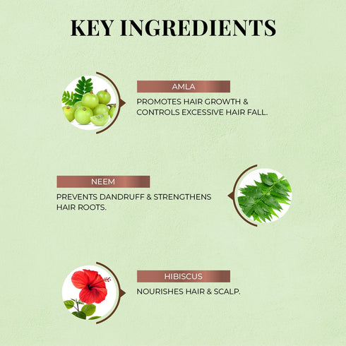 Just Herbs Amla and Neem Anti-Hairfall Shampoo For Men & Women 200ml