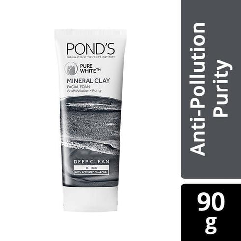 Ponds Pure Detox Mineral Clay Activated Charcoal Oil Free Glow & Face Wash