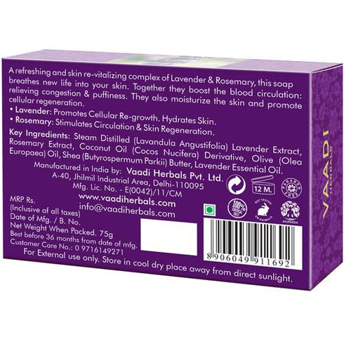 Vaadi Herbals Super Value Pack of 6 Heavenly Lavender Soap 450g