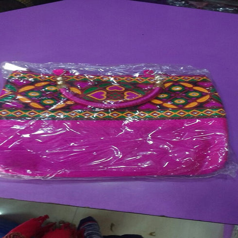 Fancy Hand Bag With Embroidery Work Pack Of 12 - 1900gms
