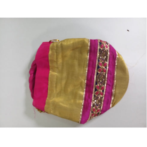 Pink And Gold Color Potli Bag (Pack of 10) - 1200gms