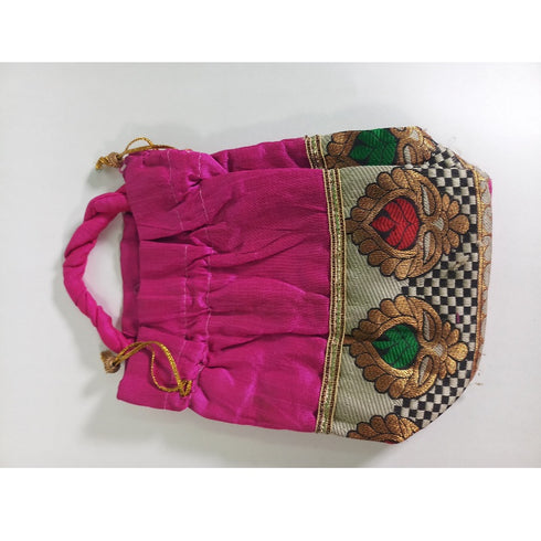 Pink And Gold Potli Bag (Pack of 10) - 1200gms