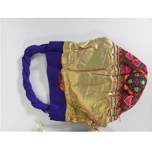 Gold And Violet Color Potli Bag (Pack of 10) - 1200gms