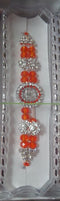 Traditional Handmade Fancy Spiritual Orange & White Color Beaded Rakhi - 200g