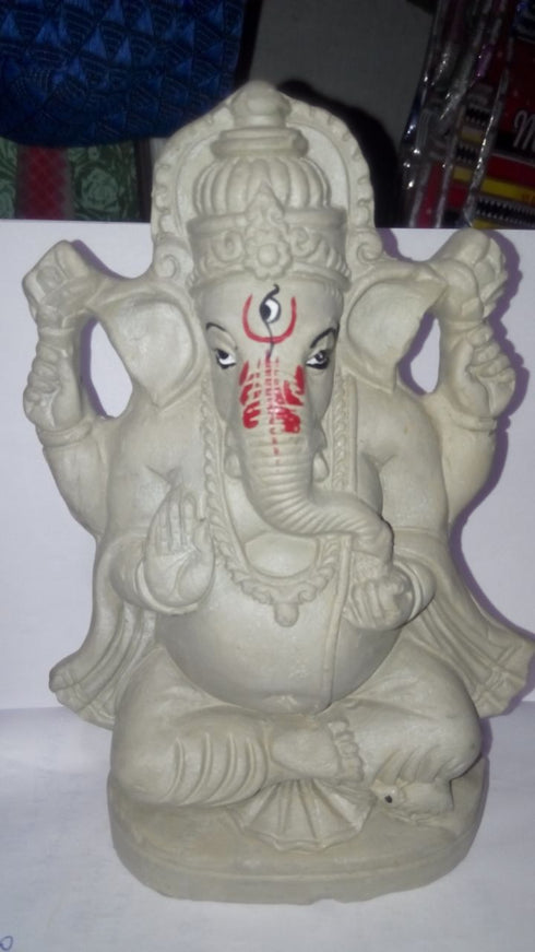 Padmasan Clay Ganapathi Idol - 500gms