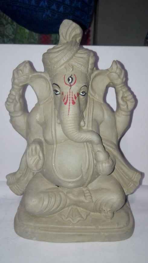 Trinethra Clay Ganesha Idol For Pooja - 500gms
