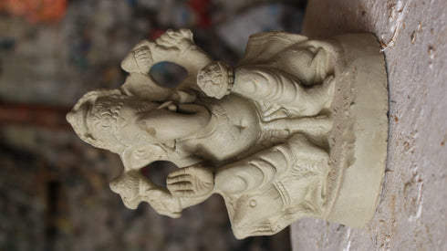 Eco-friendly Clay Ganesh Idol On Rat - 900gms