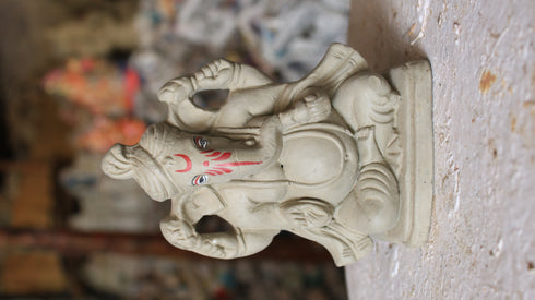 Eco-friendly Clay Chandra Ganesh Idol - 2100gms