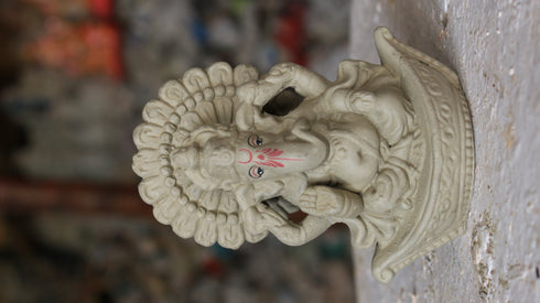 Eco-friendly Clay Ganesh Idol On Moon - 2900gms