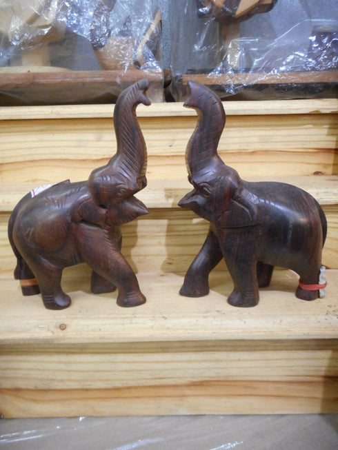 Rosewood Elephant Pair