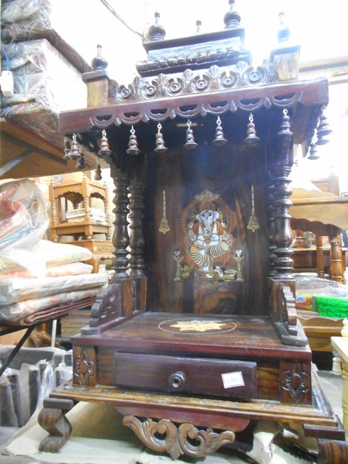Rosewood Designer Ganesh Mandap With Bells
