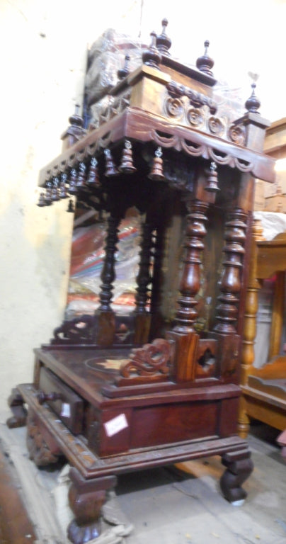 Rosewood Designer Ganesh Mandap With Bells