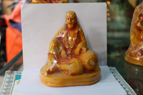 Fibre Saibaba In Sitting Posture Idol - 500gms