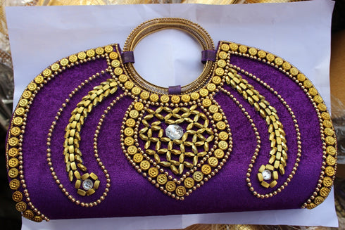 Purple Fancy Ladies Clutch - 250gms