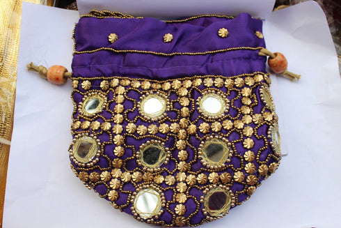 Purple Designer Potli Bag - 200gms