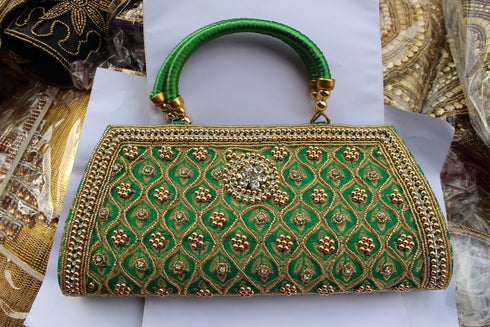 Green Color Designer Ladies Purse - 250gms