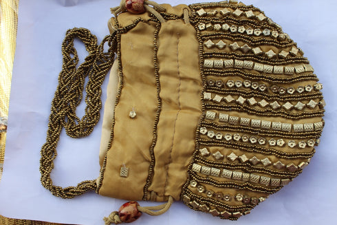 Gold Color Designer Potli Bag - 250gms