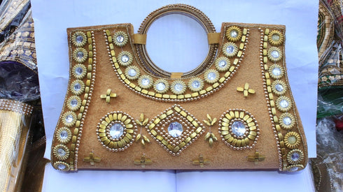 Fancy Gold Color Ladies Purse - 400gms