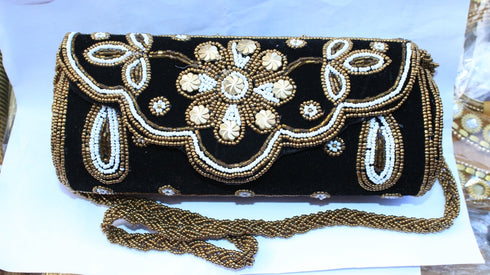 Velvet Black Ladies Purse 400gms