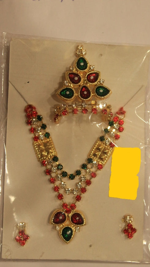 Goddess Alankar Set With Multi-Color Stones