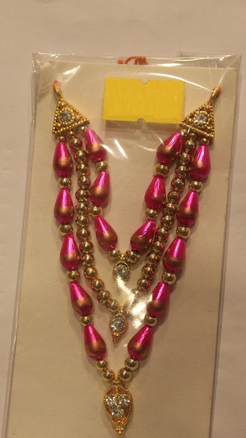 Goddess Pink Three Step Beads Chain Small