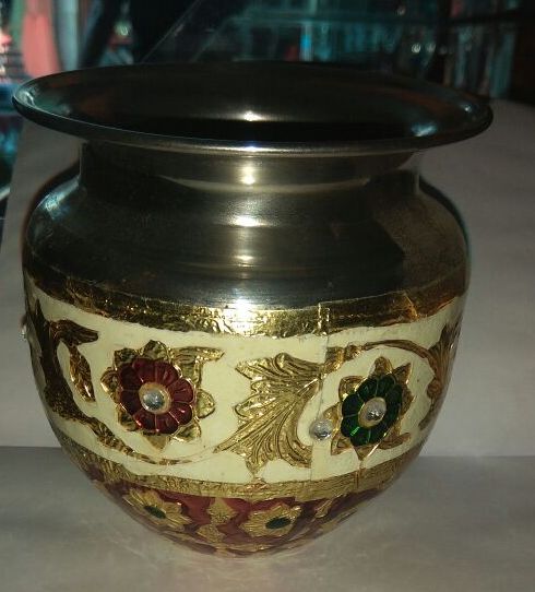 Kalash Type Meenakari Steel Vessel