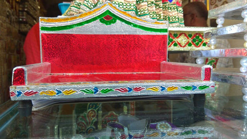 Meenakari Silver Type Simhasan