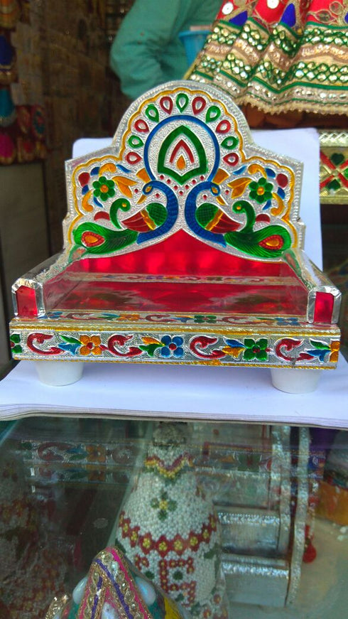Meenakari Peacock Design Big Simhasan