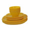 Plastic Square Plate and Bowl Set, 18-Pieces, Yellow
