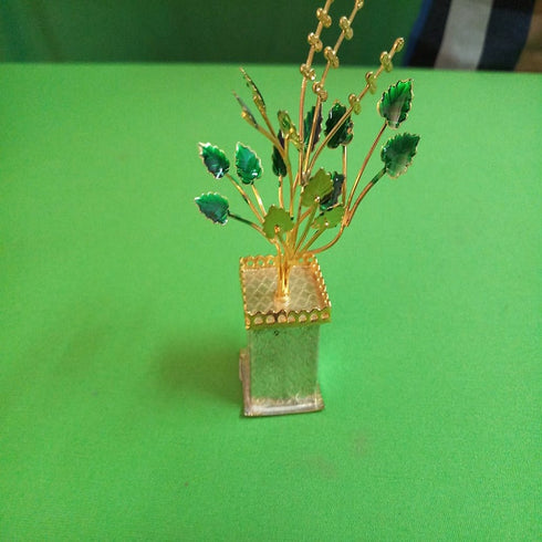 Pure Silver With Gold Coated Tulsi Plant 27g