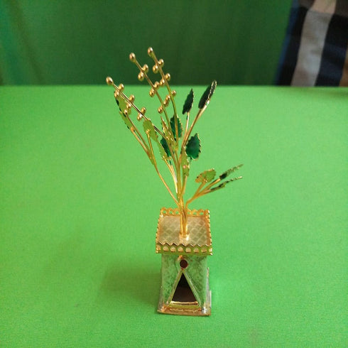 Pure Silver With Gold Coated Tulsi Plant 28g