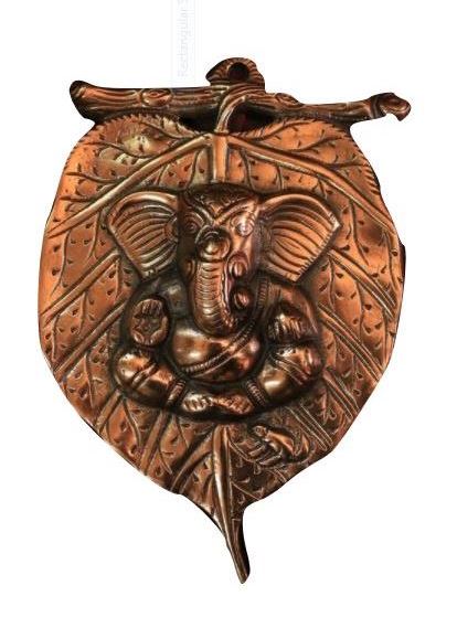 Gun Metal Leaf Ganesh Wall Hanging