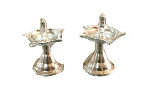 Deepam Stands Set White Metal - 500gms