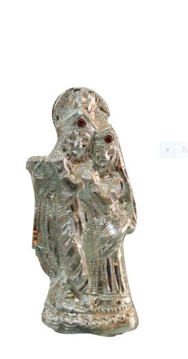 Radhakrishna Statue White Metal - 700gms