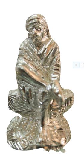 Saibaba Sitting Statue White Metal - 500gms